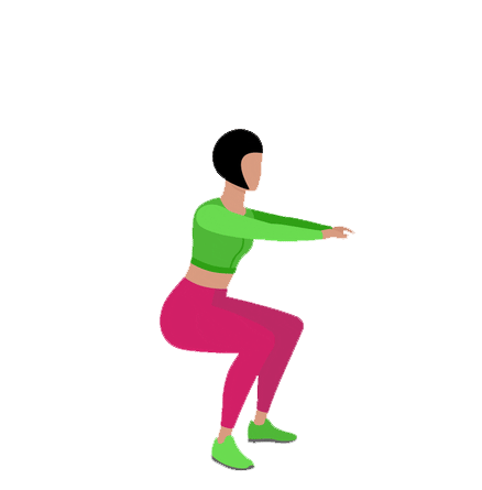 Woman Doing Air Squat Exercise For Legs