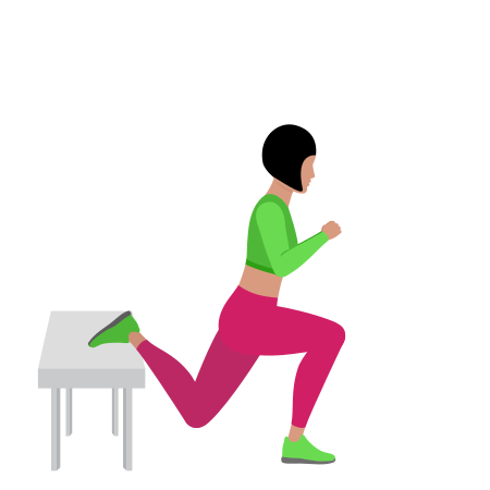 Woman Doing Bulgarian Split Squat Exercise For Legs