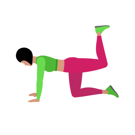 Woman Doing Donkey Kick Exercise For Legs