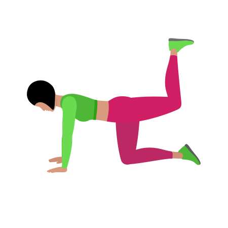 Woman Doing Donkey Kick Pulse Exercise For Legs