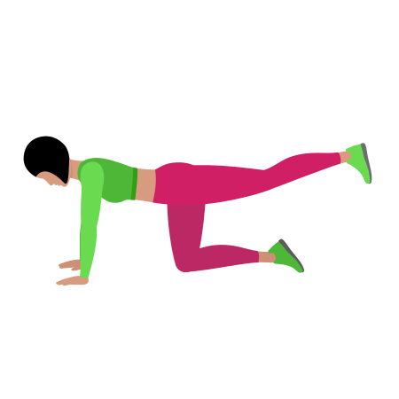 Woman Doing Donkey Kickback Exercise For Legs