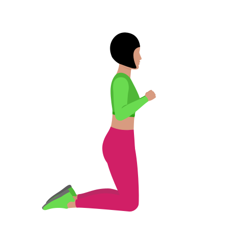 Woman Doing Kneeling Squat Exercise For Legs