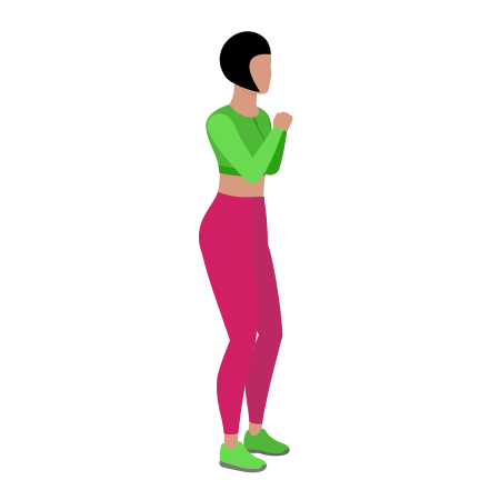 Woman Doing Narrow Squat Exercise For Legs