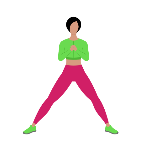 Woman Doing Side Split Squat Exercise For Legs