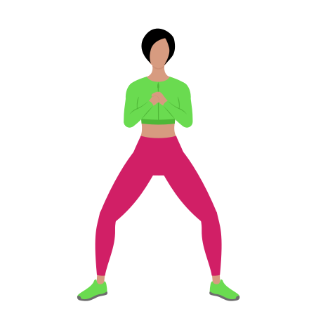 Woman Doing Sumo Squat Exercise For Legs