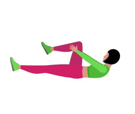 Woman Doing Boat Hold Bicycle Exercise For Abs