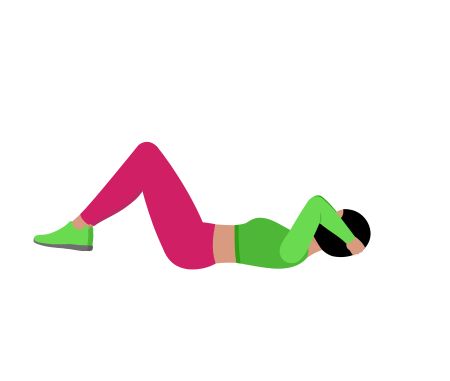 Woman Doing Crunch Knee Raise Exercise For Abs