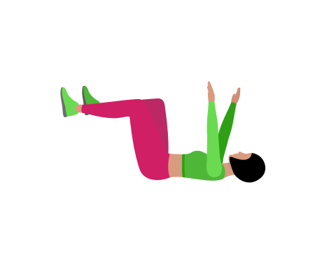 Woman Doing Dead Bug Exercise For Abs