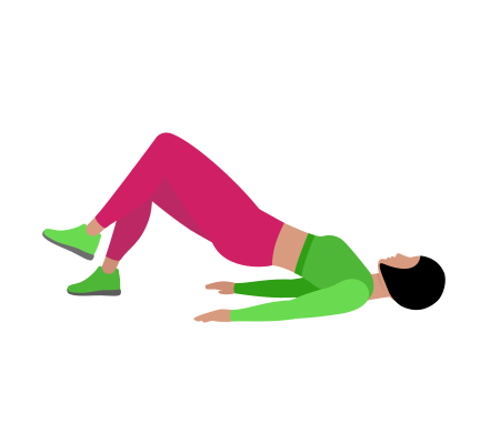 Woman Doing Glute Bridge March Exercise For Legs And Core