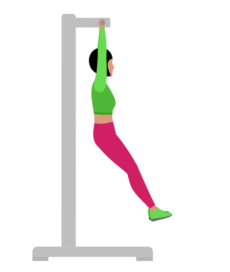 Woman Doing Hanging Leg Raise Exercise For Abs