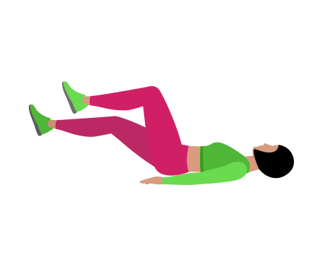 Woman Doing Lying Bicycle Exercise For Abs