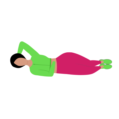 Woman Doing Side Crunches Exercise For Abs