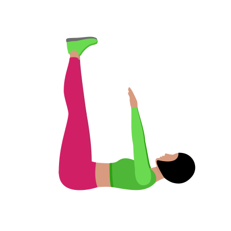 Woman Doing Vertical Leg Crunch Exercise For Abs