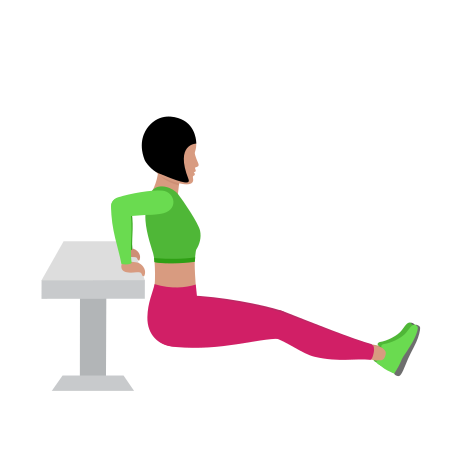 Woman Doing Bench Dip Exercise For Arm