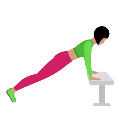Woman Doing Incline Push Up Exercise For Chest