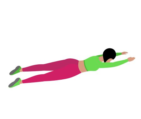 Woman Doing Superman Exercise For Back