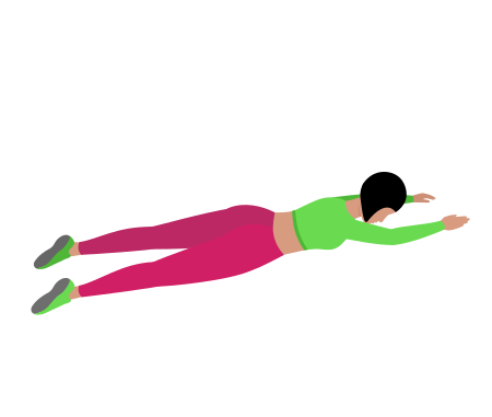 Woman Doing Superman Pull Up Exercise For Back