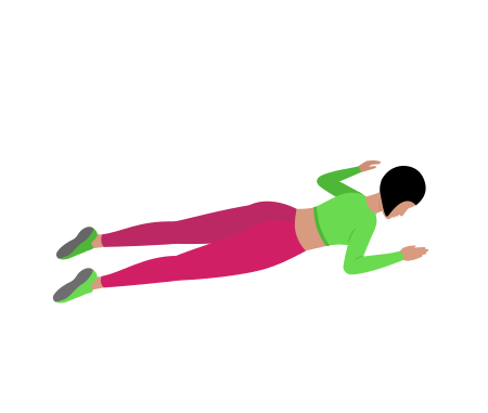 Woman Doing W Back Extension Exercise For Back