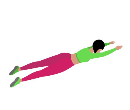Woman Doing Y Back Extension Exercise For Back