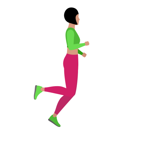 Woman Doing Butt Kicks Cardio Exercise