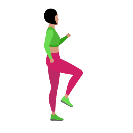 Woman Doing Front Kicks Cardio Exercise