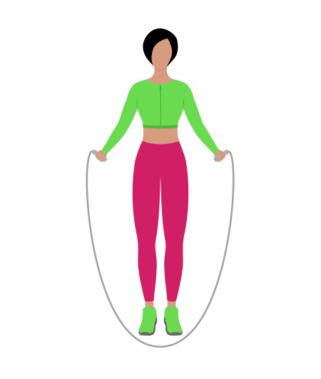 Woman Doing Jump Rope Cardio Exercise