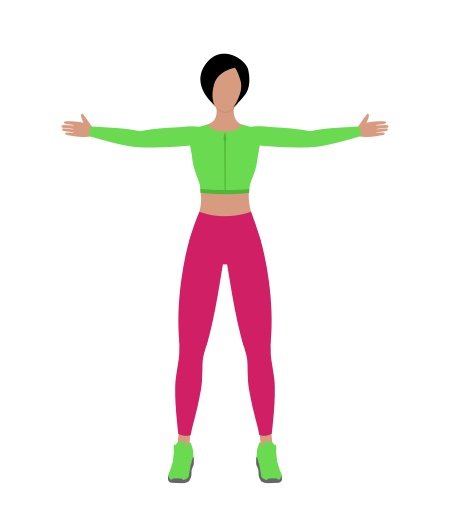 Woman Doing Jumping Jack Cardio Exercise