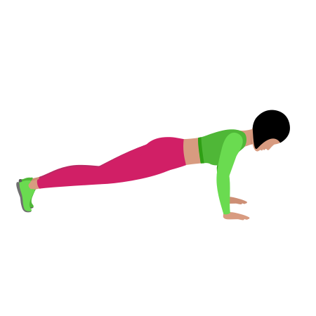 Woman Doing Plyo Push Up Cardio Exercise