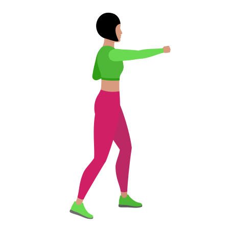 Woman Doing Punches Cardio Exercise