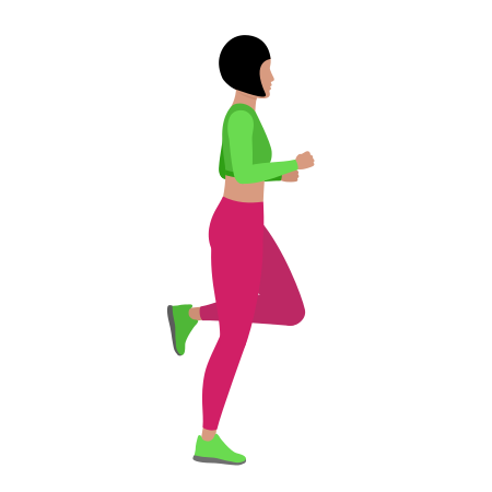 Woman Doing Running Cardio Exercise