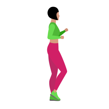 Woman Doing Running In Place Cardio Exercise