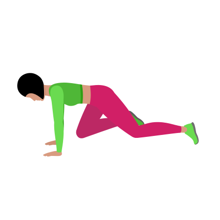 Woman Doing Running Plank Cardio Exercise