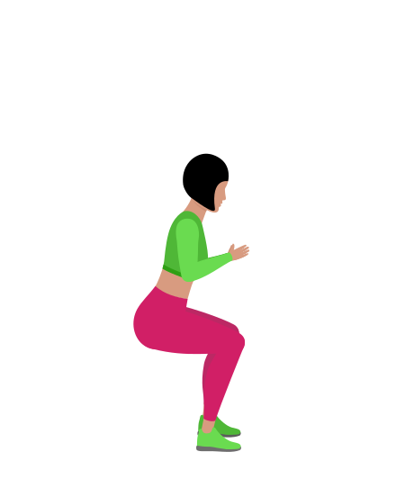 Woman Doing Squat Jump Cardio Exercise