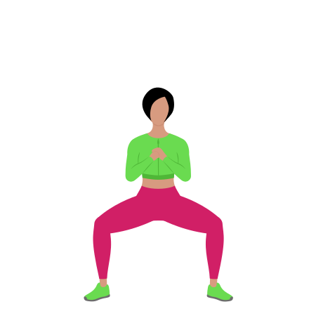 Woman Doing Sumo Squat Jump Cardio Exercise