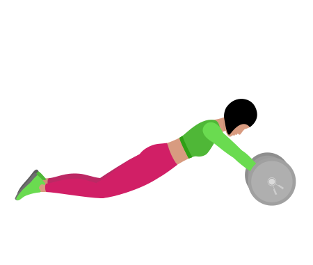 Woman Doing Barbell Ab Rollout Exercise For Abs