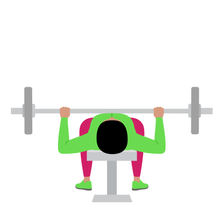 Woman Doing Barbell Bench Press Exercise For Chest