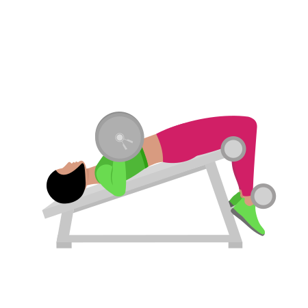 Woman Doing Barbell Decline Bench Press Exercise For Chest