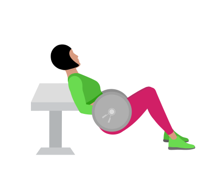 Woman Doing Barbell Hip Thrust Exercise For Legs