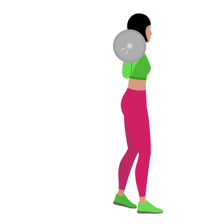 Woman Doing Barbell Left Leg Reverse Lunge Exercise For Legs