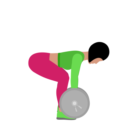 Woman Doing Barbell Pendlay Row Exercise For Back