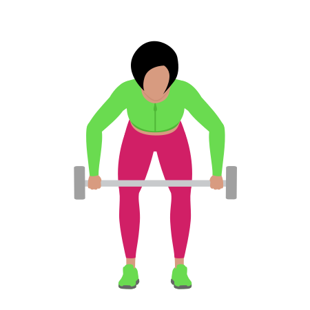 Woman Doing Barbell Rear Delt Row Exercise For Shoulders