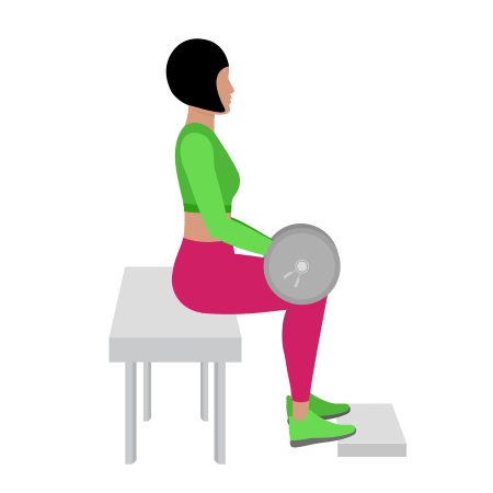 Woman Doing Barbell Seated Calf Raise Exercise For Calves
