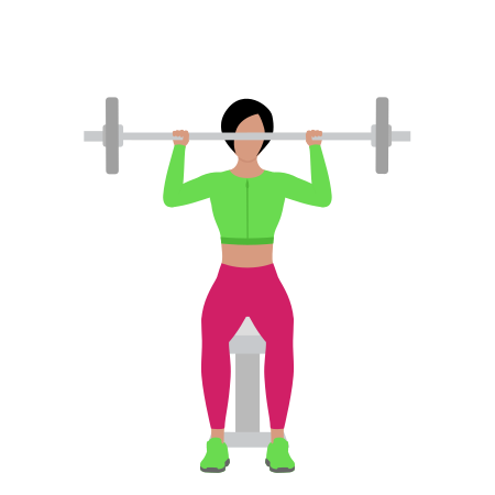 Woman Doing Barbell Seated Shoulders Press Exercise For Shoulders