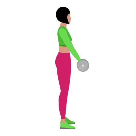 Woman Doing Barbell Shoulders Front Raise Exercise For Shoulders