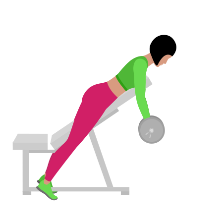 Woman Doing Barbell Spider Bicep Curl Exercise For Arm