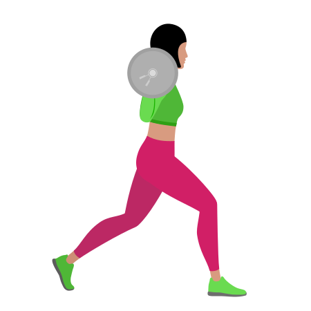 Woman Doing Barbell Split Squat Exercise For Legs