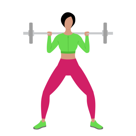 Woman Doing Barbell Sumo Squat Exercise For Legs