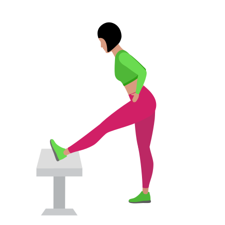 Woman Doing Bench Hamstring Stretching