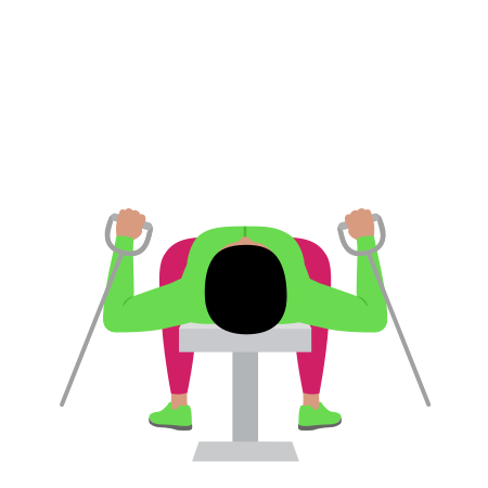 Woman Doing Cable Bench Press Exercise For Chest