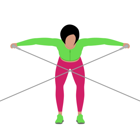 Woman Doing Cable Bent Over Reverse Fly Exercise For Shoulders